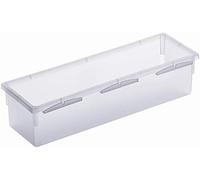 Rotho Basic boîte de classement modulaire 23x8 cm pour tiroirs, Plastique (PP) sans BPA, transparent, (23.0 x 8.0 x 5.0 cm)