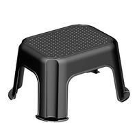 Rotho Basic Le tabouret peut être chargé jusqu'à 150 kg, Plastique (PP) sans BPA, noir/argent, (43.1 x 35.8 x 23.8 cm)