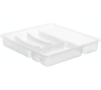 Rotho Basic Plateau à couverts avec 6 compartiments, Plastique (PP) sans BPA, transparent, (39.0 x 32.0 x 6.0 cm)