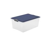 Rotho Boîte de rangement compacte 38 l avec couvercle, en plastique (PP) sans BPA, bleu, A3/38 l (57,0 x 40,0 x 25,0 cm)