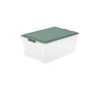 Rotho Boîte de rangement compacte 38 l avec couvercle, en plastique (PP) sans BPA, turquoise, A3/38 l (57,0 x 40,0 x 25,0 cm)