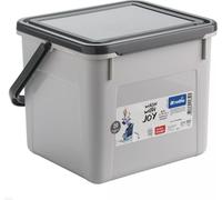 Rotho Boîte de rangement pour lessive en poudre 4,5L, Gris avec couvercle Bac à lessive plastique 3kg / 4,5L, Gris