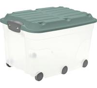 Rotho Boîte de rangement Roller 6 59,5 x 40 x 37 cm avec couvercle + roulettes 57 l