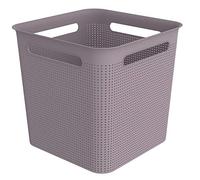 Rotho Brisen boîte de rangement carrée 18l avec 4 poignées, Plastique (PP) sans BPA, mauve, 18l (29.1 x 29.1 x 28.1 cm)