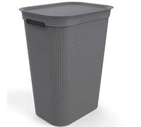Rotho. Brisen Co l lecteur De lavage 50 l Avec Couverc le Et 2 Poignées, P lastique (Pp) Sans Bpa, Anthracite, 50 l (43,1 X 34,0 X 52,9 cm)