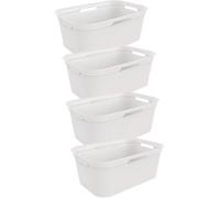 Rotho Brisen Ensemble de 4 paniers à linge 40l, Plastique (PP) sans BPA, blanc, 4 x 40l (59.6 x 39.6 x 23.2 cm)