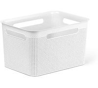 Rotho Brisen grande boîte de rangement 16l avec 4 poignées, Plastique (PP) sans BPA, blanc, 16l (36.0 x 26.2 x 21.1 cm)