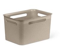 Rotho Brisen grande boîte de rangement 16l avec 4 poignées, Plastique (PP) sans BPA, cappuccino, 16l (36.0 x 26.2 x 21.1 cm)