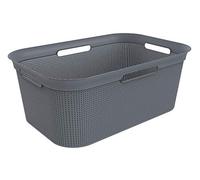 Rotho Brisen Panier à Linge 40 l avec 4 Poignées, Plastique (PP) sans BPA, Anthracite, 40 l (59,6 X 39,6 X 23,2 cm)
