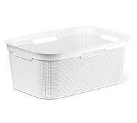 Rotho Brisen Panier à Linge 40 l avec 4 Poignées, Plastique (PP) sans BPA, Blanc, 40 l (59,6 X 39,6 X 23,2 cm)