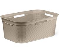Rotho Brisen Panier à Linge 40 l avec 4 Poignées, Plastique (PP) sans BPA, CaPPuccino, 41 l (59,6 X 39,6 X 23,2 cm)