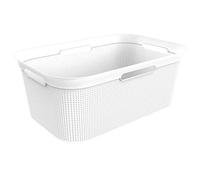 Rotho Brisen Panier à Linge 40L avec 4 Poignées, Plastique (PP) sans BPA, gui Blanc, 40L (59,6 x 39,6 x 23,2 cm)