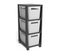 Rotho Brisen petit meuble de rangement 3 tiroirs 3 x 16 L blanc/anthracite