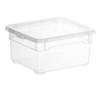 Rotho Clear Boîte de rangement 2l avec couvercle, Plastique (PP) sans BPA, transparent, 2l (19,0 x 16,5 x 9,0 cm)