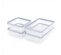 Rotho Clic & Lock Boîte de rangement plastique pour aliments lot de 4 bleu