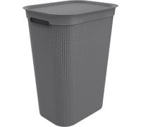 Rotho Collecteur de linge 50 L Brisen - Panier à linge 43,1 x 34 x 52,9 cm - Bac à linge avec couvercle et poignées - Grand bac à linge - Bac à linge en plastique