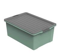 Rotho Compact Boîte de rangement 38l avec couvercle, Plastique (PP recyclé) sans BPA, vert/anthracite, A3/38l (57.0 x 40.0 x 25.0 cm)