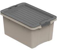 Rotho Compact Boîte de stockage 4,5l avec couvercle, Plastique (PP recyclé) sans BPA, cappuccino, A5/4.5l (27.0 x 18.5 x 15.0 cm)