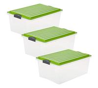ROTHO Lot de 3 bacs gerbables COMPACT A3 vert Vert