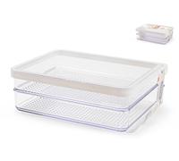 Rotho Conteneur 2 Niveaux Loft En San Transparent Avec Couvercle Blanc Lt0,85