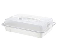 Rotho Cool & Fresh Maître d'hôtel avec refroidissement, cagoule et poignée de transport, Plastique (PP) sans BPA, transparent/blanc, (43.5 x 29.5 x 11.0 cm)