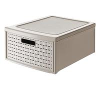 Rotho Country Boîte de rangement de bureau à tiroir 19,2 L en PP Cappuccino
