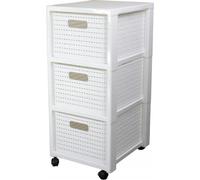 Rotho - Caisson de Rangement Tiroirs Country 3 tiroirs (1165490000) Couleur: Blanc