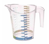 Rotho Domino grand gobelet doseur 2l avec graduation, plastique (PP) sans BPA, transparent, 2l (22.1 x 15.4 x 19.3 cm)