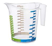 Rotho Domino grande cruche graduée de 2l avec échelle, Plastique (PP) sans BPA, transparent, 2l (22.1 x 15.4 x 19.3 cm)