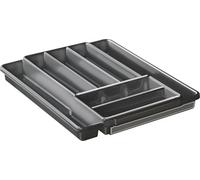 Rotho Domino Plateau à couverts avec 7 compartiments, Plastique (PP) sans BPA, anthracite, (39.7 x 34.1 x 5.1 cm)