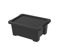 Rotho Evo Easy Boîte de rangement 11l avec couvercle, Plastique (PP recyclé), noir, 11l (39.0 x 28.0 x 16.0 cm)