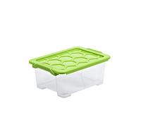 Rotho Evo Safe Keeping Boîte de rangement 11l avec couvercle, plastique de qualité alimentaire (PP) sans BPA, transparent/vert, 11l (39.3 x 28.3 x 16.0 cm)