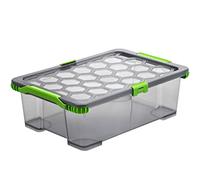 Rotho Evo Tota l Protection Boîte de Stockage 30 l avec Couvercle, Plastique (PP) sans BPA, Anthracite/Transparent, 30 l (59,0 X 39,5 X 18,5 cm)