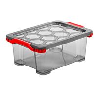 Rotho Evo Total Protection Boîte de Stockage 15L avec Couvercle, Plastique (PP) sans BPA, Anthracite/Rouge, 11L (39,3 x 28,3 x 16,0 cm)