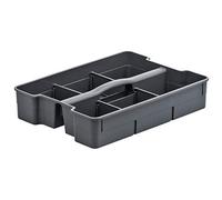 Rotho Evo Utilisation avec des compartiments et des cloisons, plastique de qualité alimentaire (PP) sans BPA, anthracite, (32.9 x 25.0 x 6.5 cm)