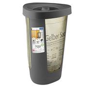 Rotho Fabu support de Sac à Ordures pour Sac Jaune avec Couvercle, Plastique (PP Recyclé) sans BPA, Anthracite, 40,0 X 40,0 X 62,1 cm