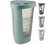 Rotho Fabu Support pour sac à déchets sac jaune avec couvercle, Plastique (PP recyclé), vert, (40.0 x 40.0 x 62.1 cm)