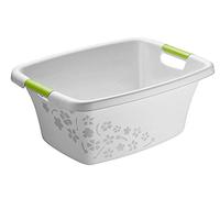 Rotho Flowers Bac à linge 25l avec 2 poignées, Plastique (PP) sans BPA, gris, 25l (50.5 x 38.3 x 21.8 cm)