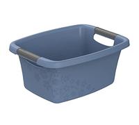 Rotho Flowers Panier à linge 12l, Plastique (PP) sans BPA, bleu, 12l (39.5 x 29.4 x 17.5 cm)