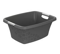 Rotho Flowers Panier à linge 25l, Plastique (PP) sans BPA, anthracite, 25l (50.5 x 38.3 x 21.8 cm)