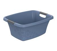Rotho Flowers Panier à linge 25l, Plastique (PP) sans BPA, bleu, 25l (50.5 x 38.3 x 21.8 cm)