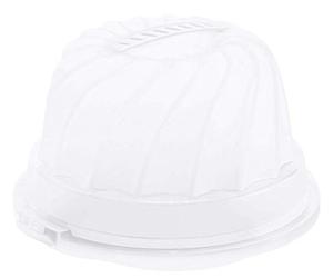 Rotho Fresh Conteneur à gâteaux pour Gugelhupf avec capot et poignée de transport, Plastique (PP) sans BPA, blanc/transparent, (30.5 x 28.5 x 17.5 cm)