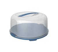 Rotho Fresh Couvercle à gâteau haut avec couvercle et poignée de transport, en plastique (PP), sans BPA, bleu/transparent, 35,5 x 34,5 x 16,5 cm