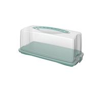 Rotho Fresh Récipient à gâteau avec couvercle et poignée de transport, en plastique de qualité alimentaire (PP), sans BPA, turquoise/transparent, 36,0 x 16,5 x 16,5 cm