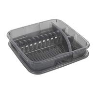 Rotho Geometric Egouttoir avec bac d'égouttage, Plastique (PP) sans BPA, anthracite/transparent, (39.5 x 39.5 x 8.0 cm)