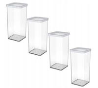 Rotho LOFT 1,5 L Set de 4 boîtes à provisions pour aliments secs - pâtes, riz, farine