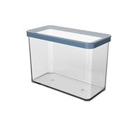 Rotho Loft boîte de rangement rectangulaire de 2,1l avec couvercle et scellé, plastique de qualité alimentaire (PP) sans BPA, transparent/bleu, 2.1l (20.0 x 10.0 x 14.2 cm)