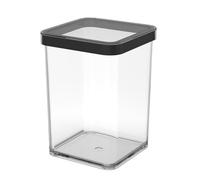 Rotho Loft Boîte de conservation carrée avec couvercle et joint - Convient à un usage alimentaire - Ustensiles de cuisine - Organisateur - Plastique (SAN) sans BPA - Transparent/noir (1 L carré)