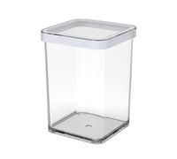 Rotho Loft boîte de rangement carrée de 1l avec couvercle et scellé, Plastique (PP) sans BPA, transparent/blanc, 1l (10.0 x 10.0 x 14.2 cm)
