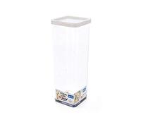 Rotho Loft boîte de rangement carrée de 2l avec couvercle et scellé, Plastique (PP) sans BPA, transparent/blanc, 2l (10.0 x 10.0 x 28.5 cm)